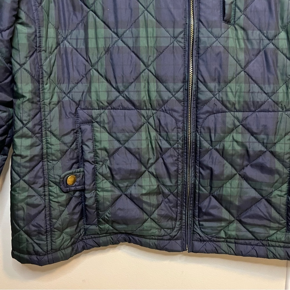 Lauren Ralph Lauren Green Blue Quilted Jacket Preppy Spring Flannel Country Club - Picture 4 of 10